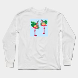 Flamingos In Love - Aesthetic Flamingo Design Long Sleeve T-Shirt